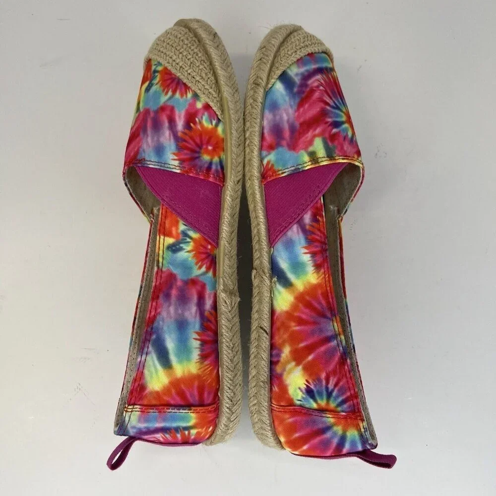 Sugar Evermore Multicolor Tie Dye Women's Size 8.5 Espadrille Flats NWOB